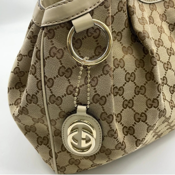 Authentic Gucci GG Canvas White Sukey Tote Bag W/ Gucci dustbag/care card-GUC - Picture 9 of 16